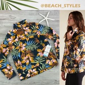 🔆BILLABONG🔆 BOUNDARY FLORAL FLEECE MOCK HALF ZIP